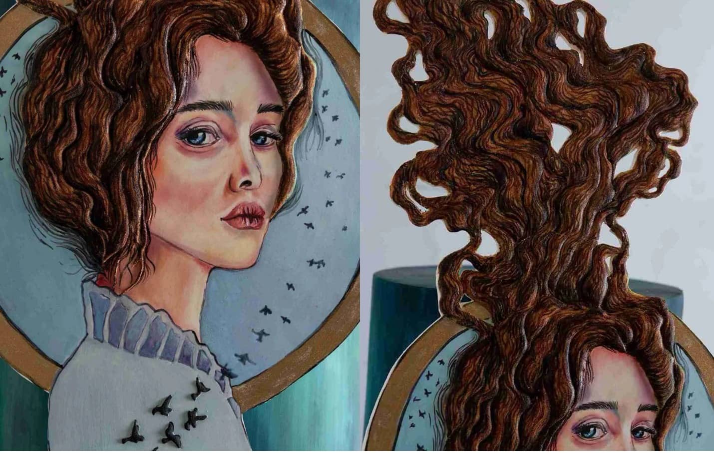 نقاشی روی فوندانت نقاشی پرتره 